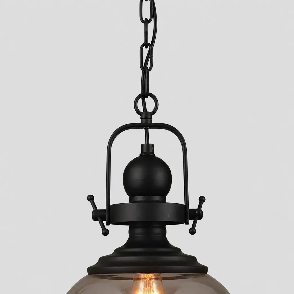 Ivoran industriële hanglamp van metaal met rookkleurig glas - Geschikt voor keukeneiland HL3575