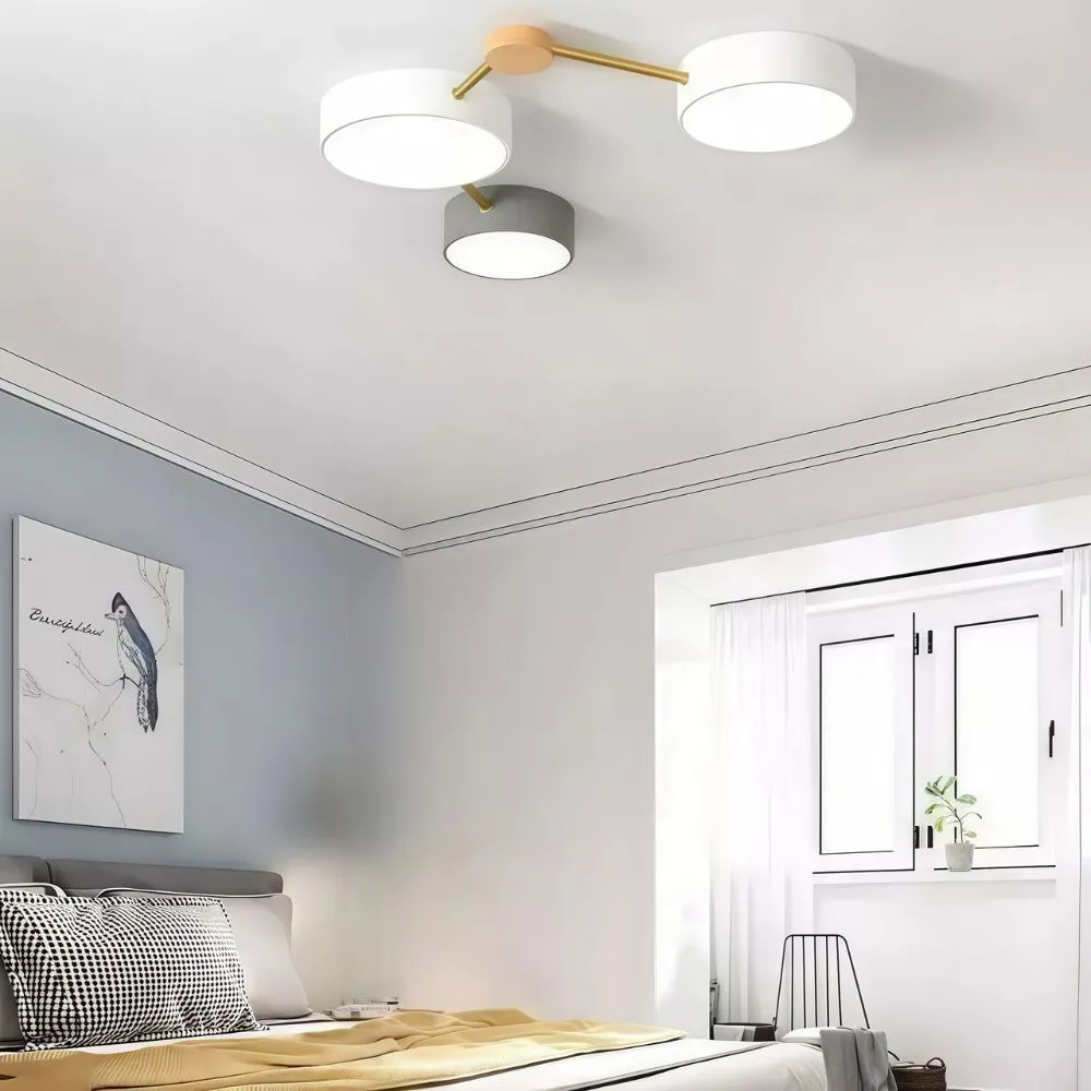 Nordic ronde LED plafondlamp - houten taklamp voor slaapkamer HL1347