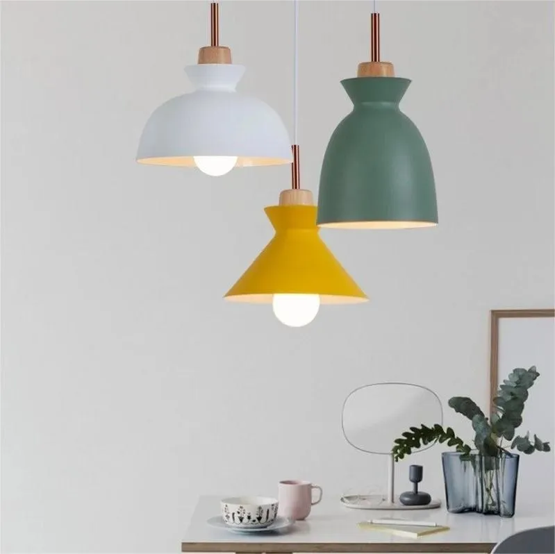 Scandinavische MULTI Metaal Hout Macaroon Hanglamp voor Keuken HL88