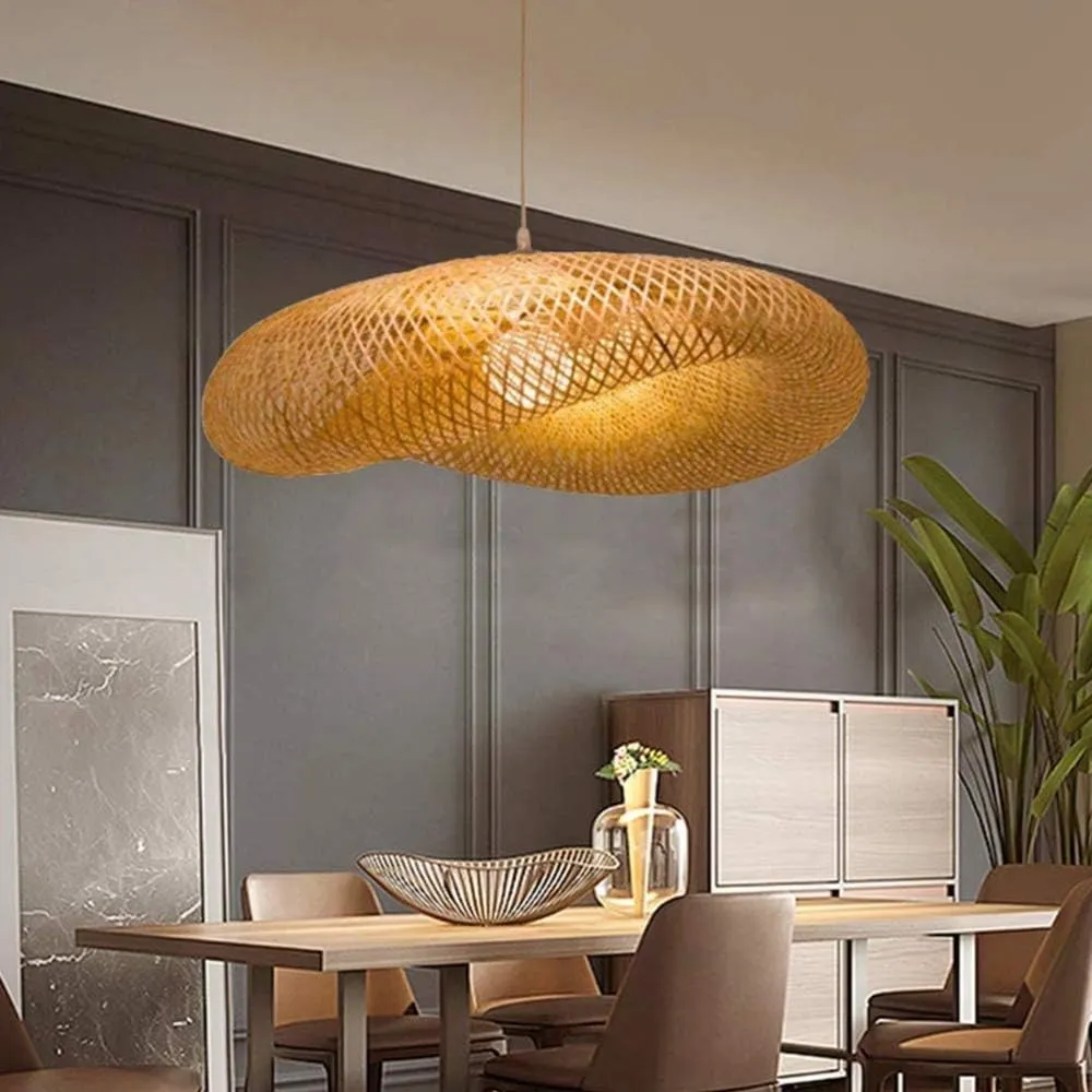 Rustieke bamboe rotan hanglamp voor woonkamer HL10