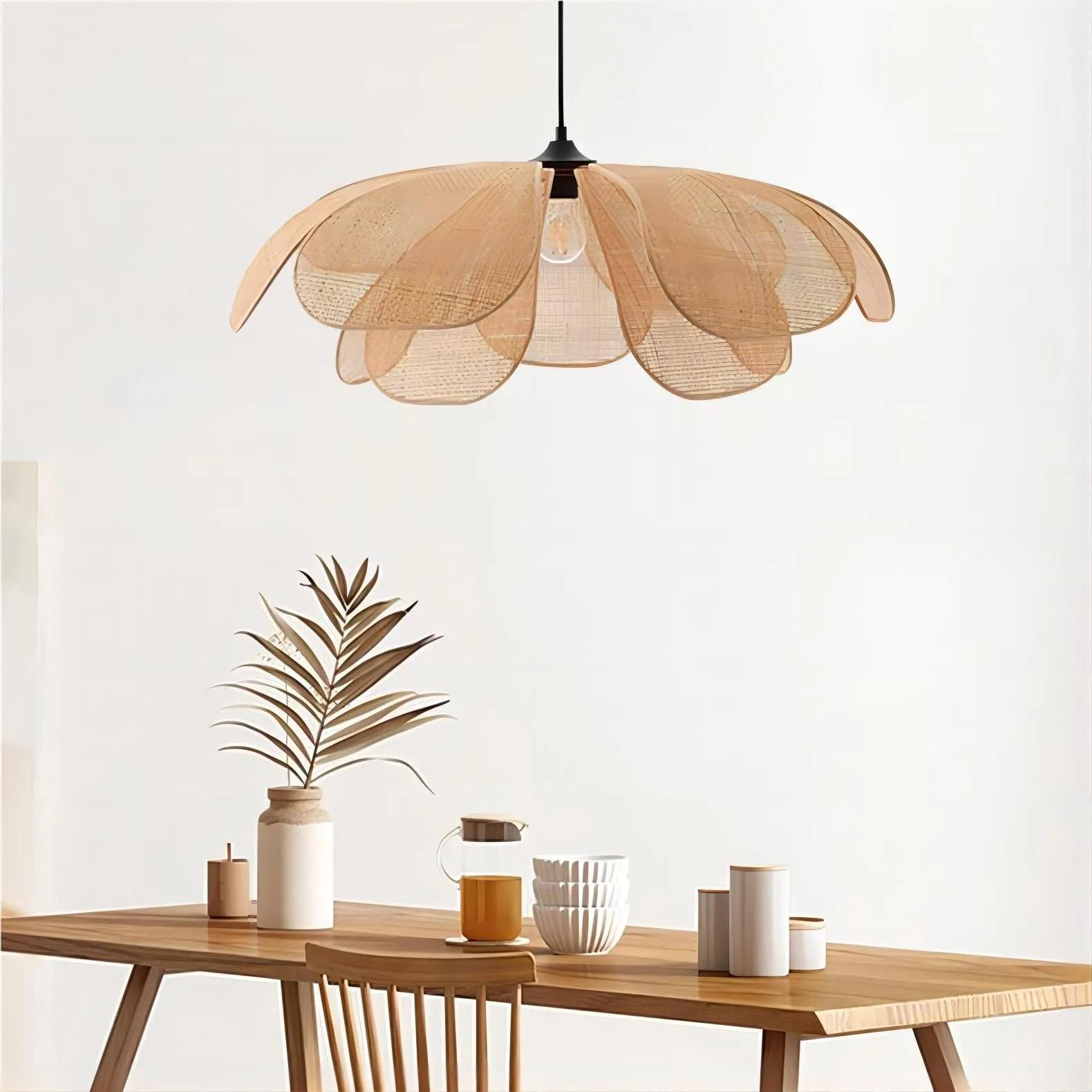 Rustieke rotan bloemblaadje design kroonluchter HL126