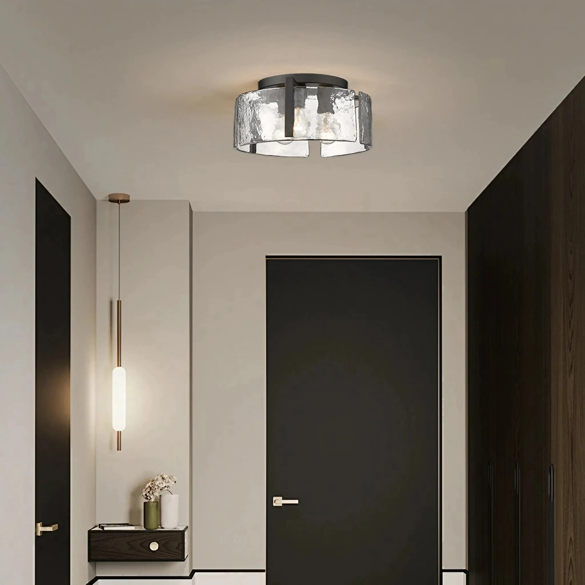 Moderne Inbouwplafondlamp Met Glazen Trommel HL267