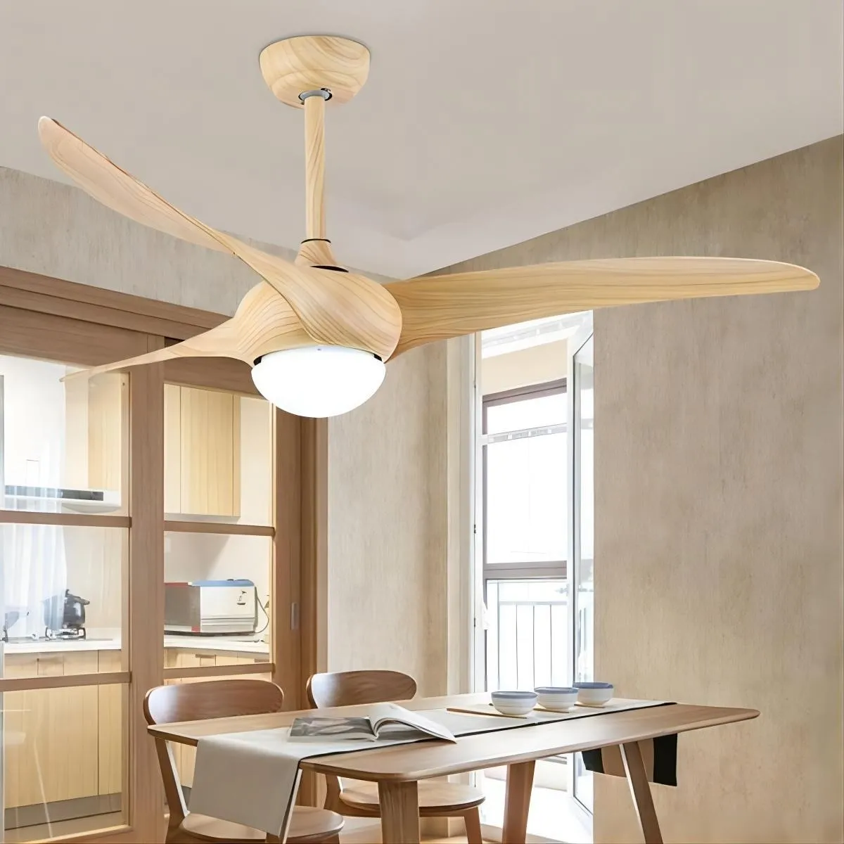 Scandinavische binnen LED metalen plafondventilator HL54