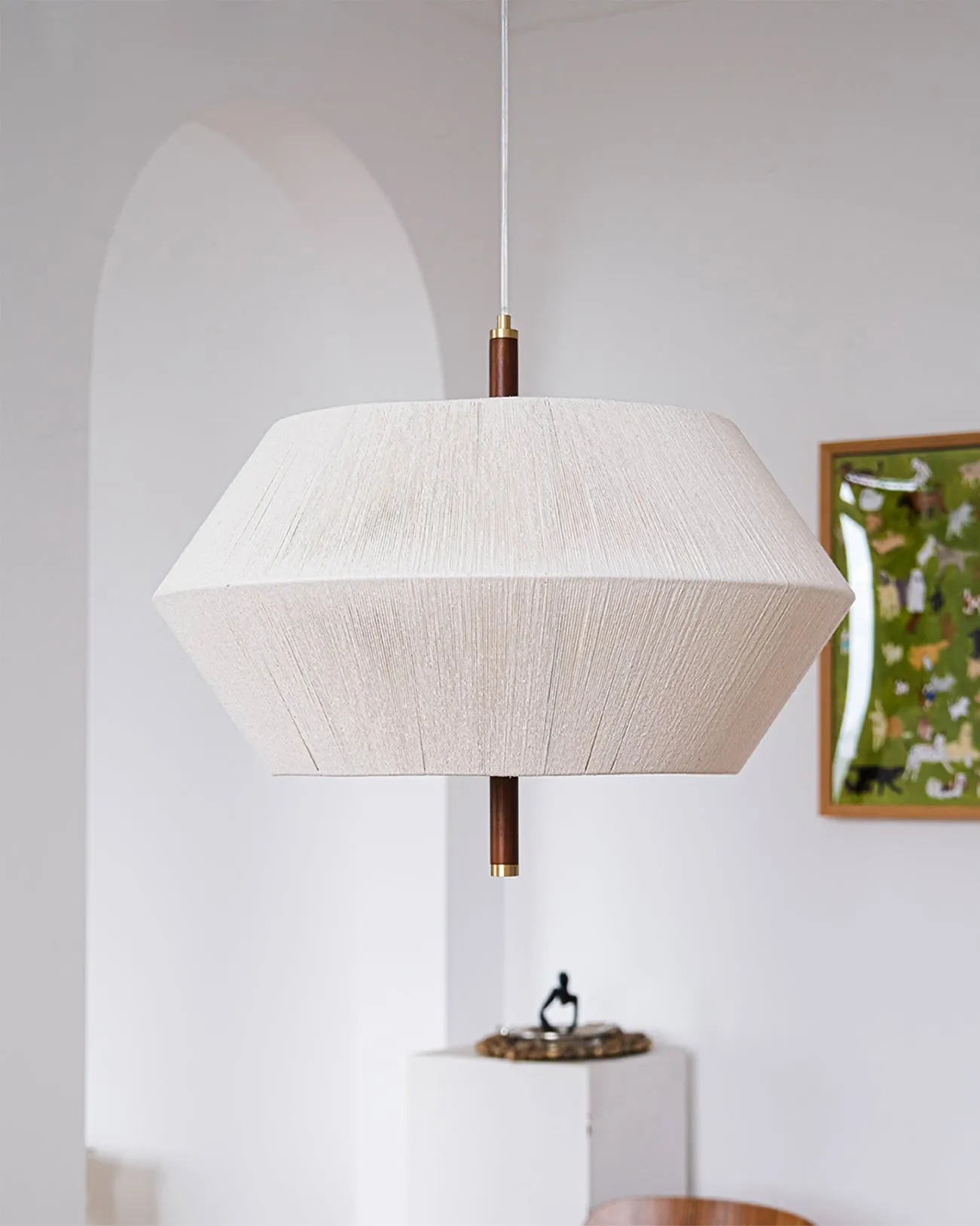 Japanse Wabi-Sabi-stijl geweven stoffen hanglamp HL880