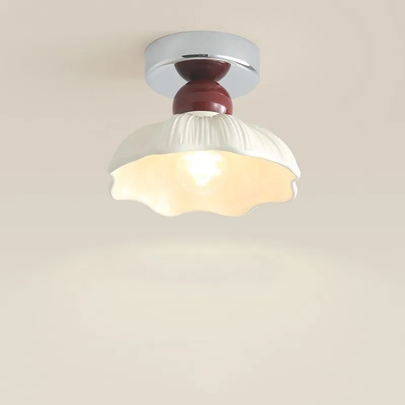 Nordic Retro Bloemblaadje Crème Plafondlamp HL229