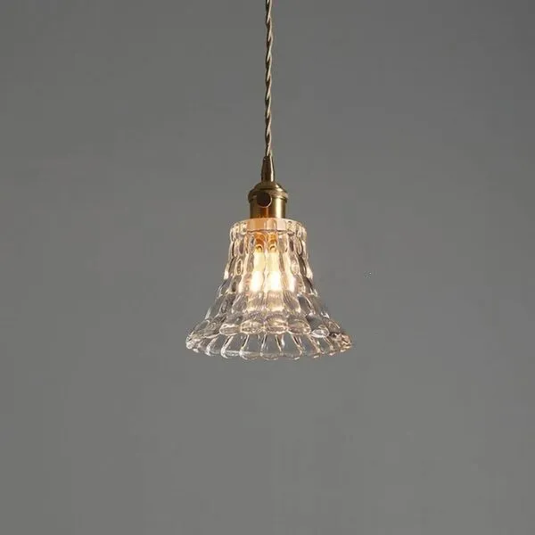 Antiek helder geribbeld glas Slaapkamer keuken hanglamp HL48