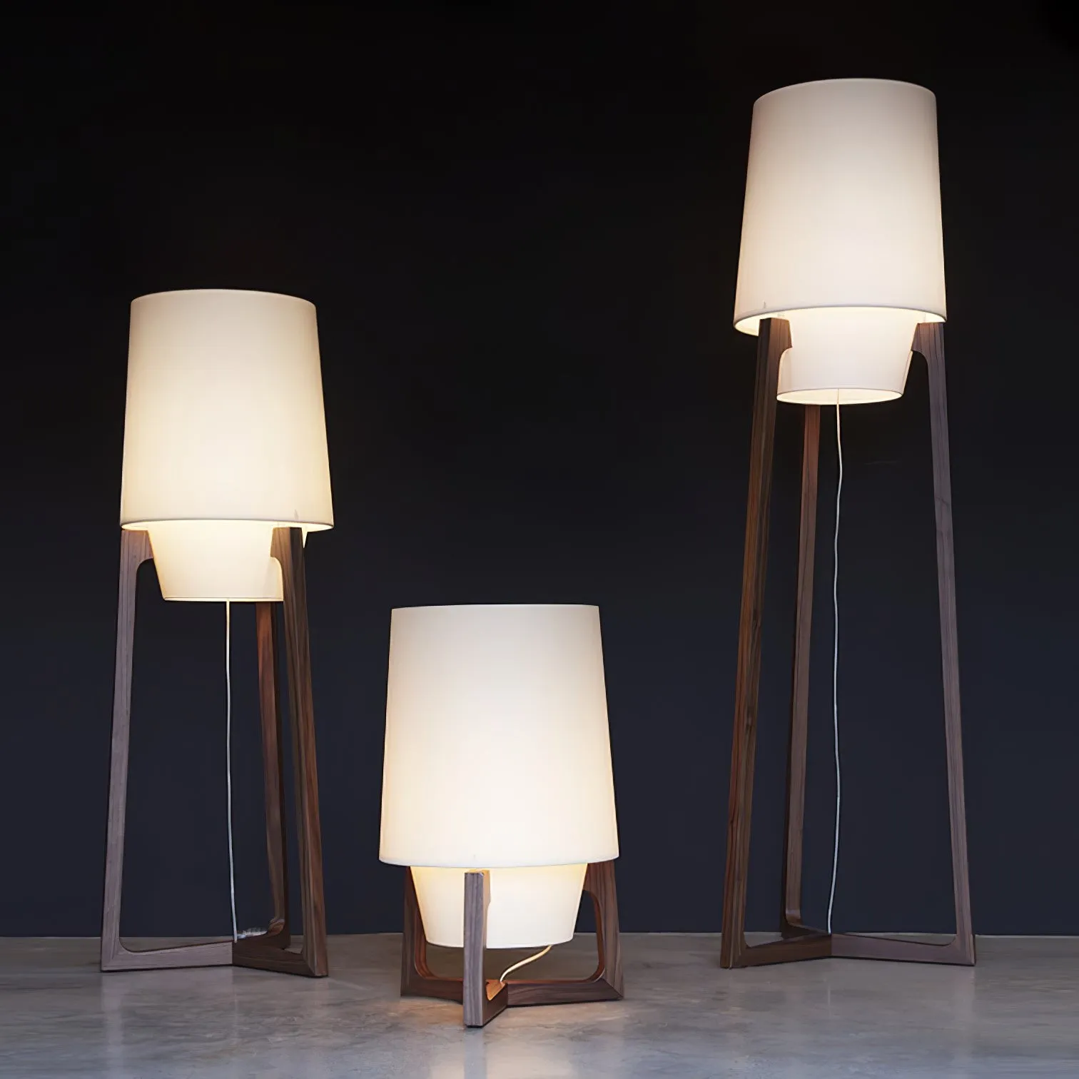 Moderne eenvoudige Chinese stijl massief houten vloerlamp HL569