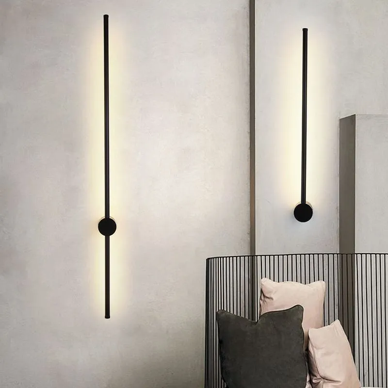 Industriële zwarte lineaire LED wandlamp HL159