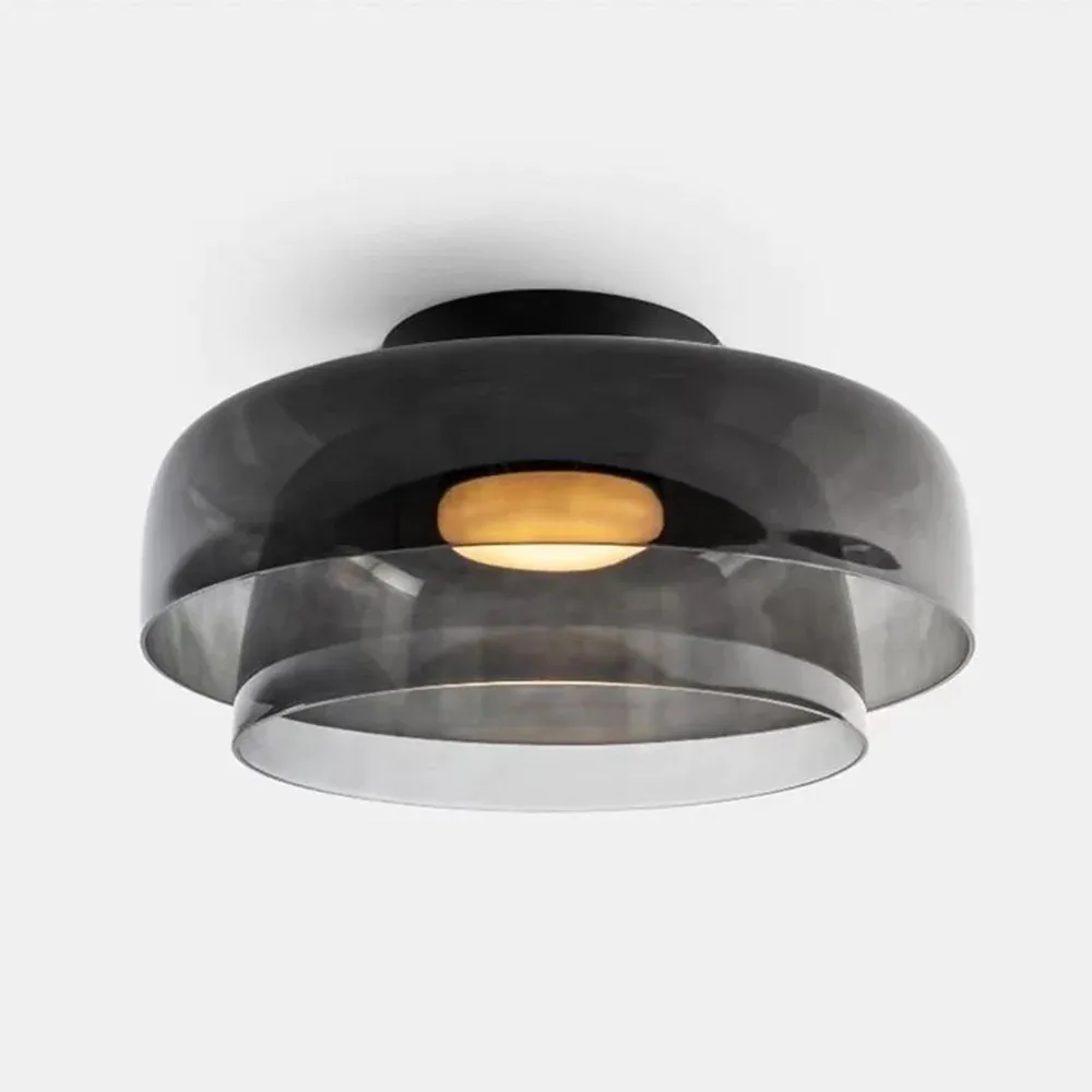 Scandinavische Glazen Schijf Plafondlamp - Noordse Macaron-stijl Lamp voor Woonkamers HL204