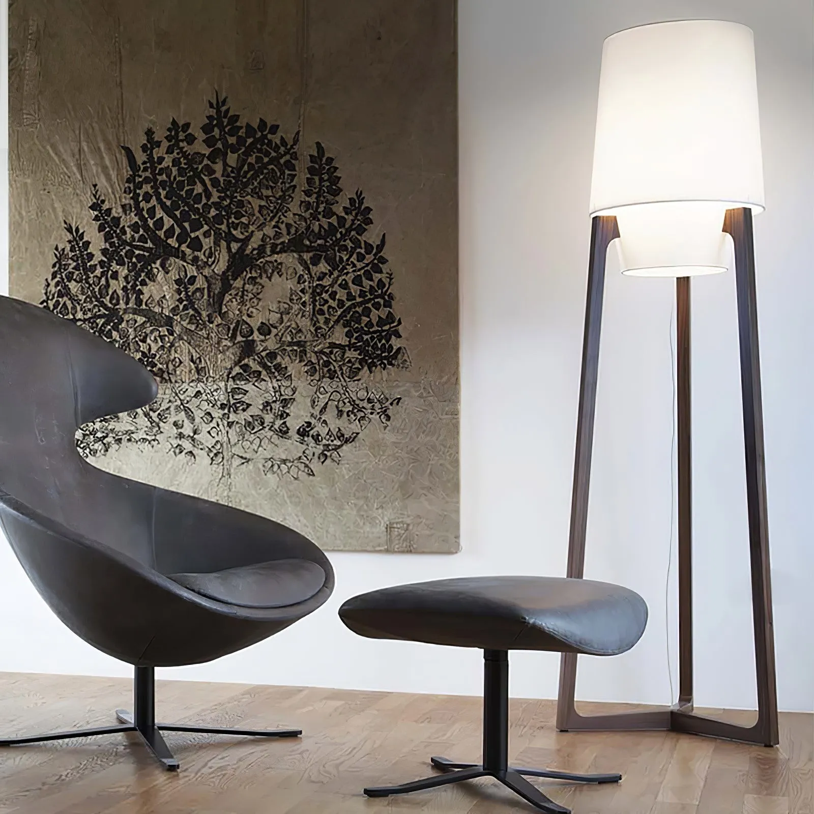 Moderne eenvoudige Chinese stijl massief houten vloerlamp HL569