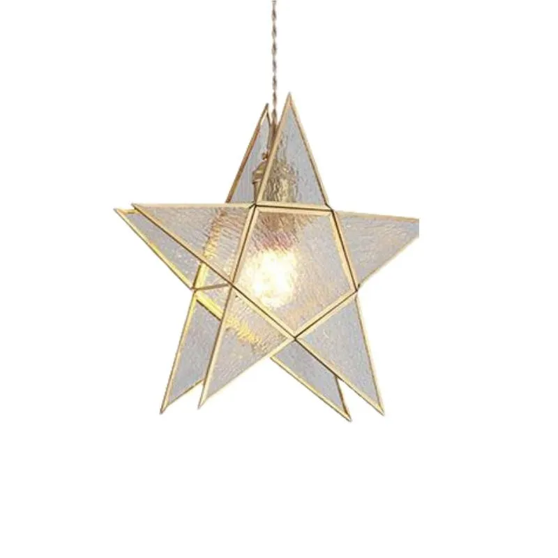 Romantische Retro Messing Glazen Hanglamp HL66