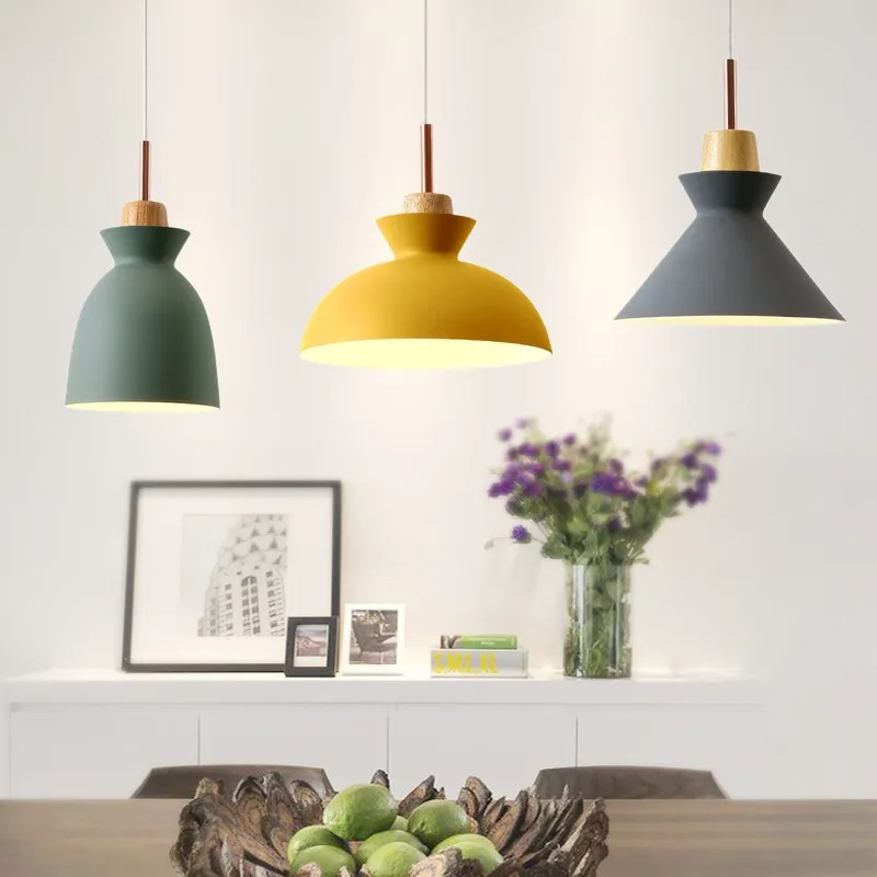 Scandinavische MULTI Metaal Hout Macaroon Hanglamp voor Keuken HL88