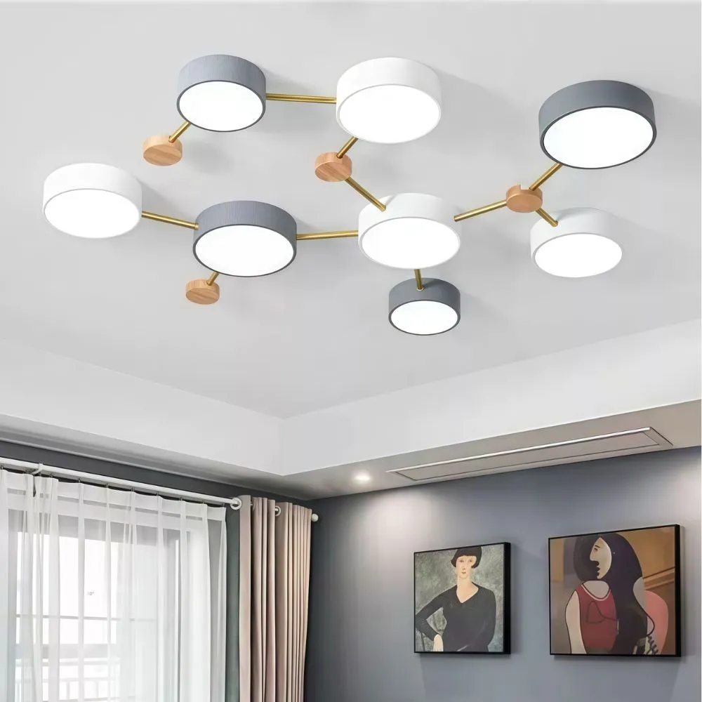 Nordic ronde LED plafondlamp - houten taklamp voor slaapkamer HL1347