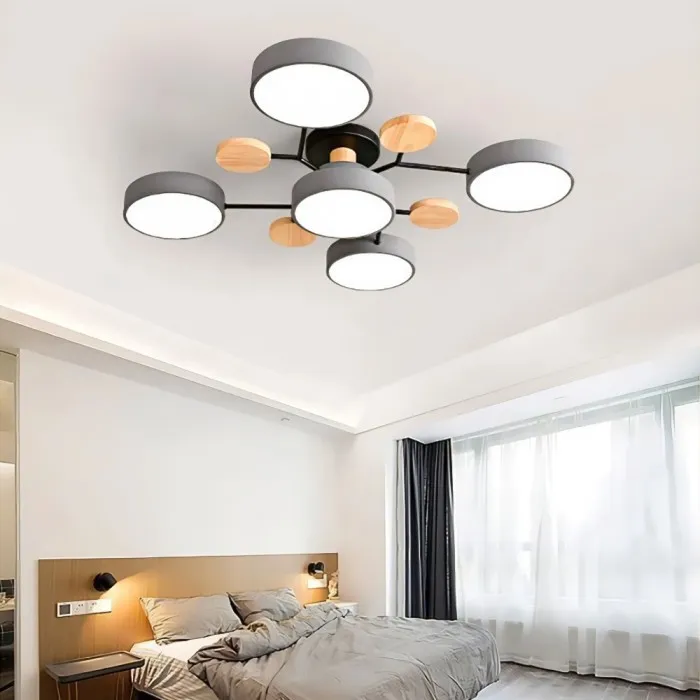 Nordic Vertakte Schijf LED Warm Witte Plafondlamp HL314