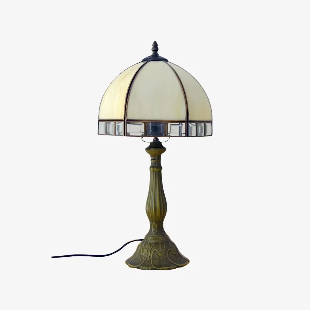 TF Tivanny Art Deco tafellamp met glas-in-lood - Vintage stijl voor slaapkamer of woonkamer HL3566