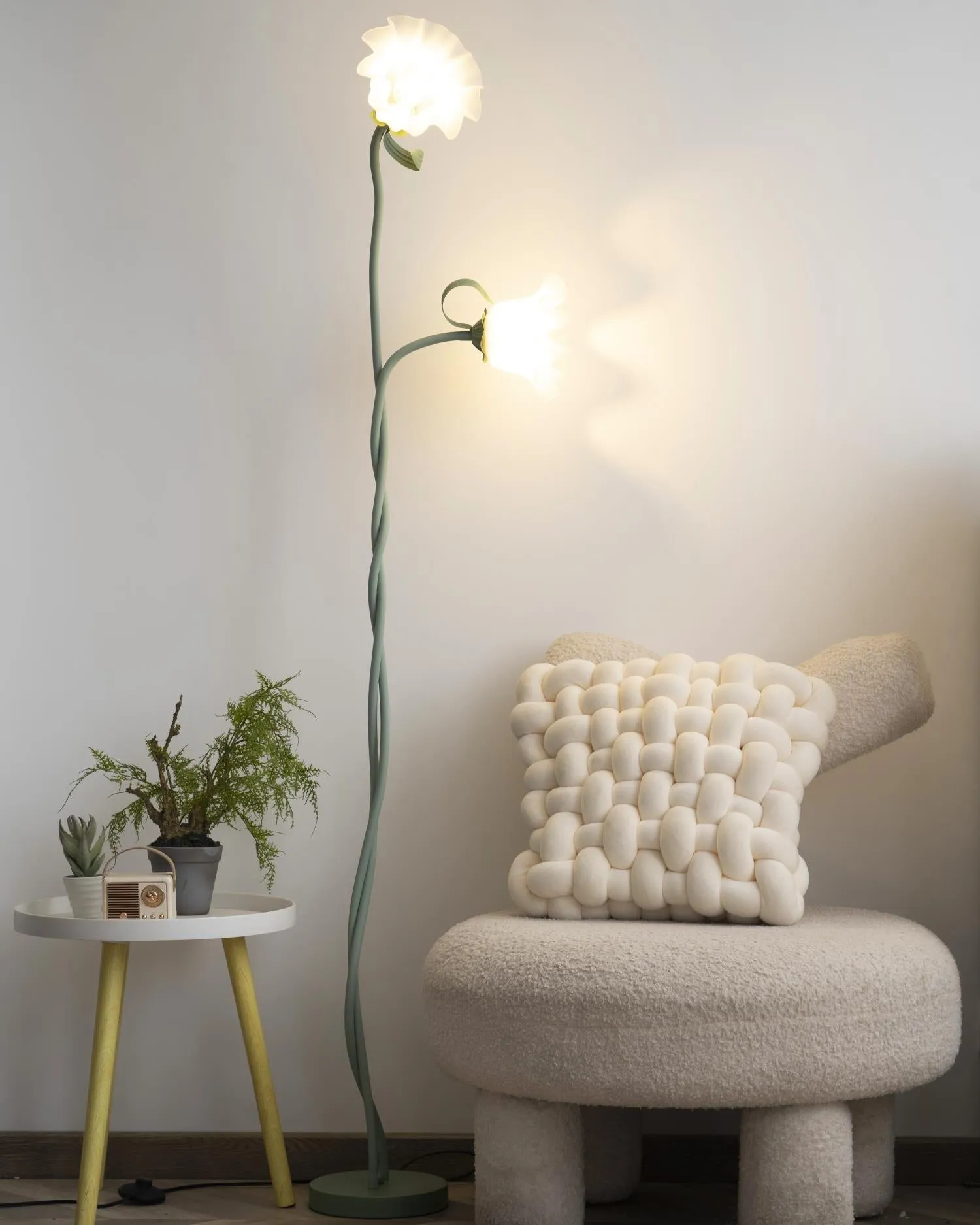 Creatieve multi-kops wikkelbloemvormige vloerlamp HL403