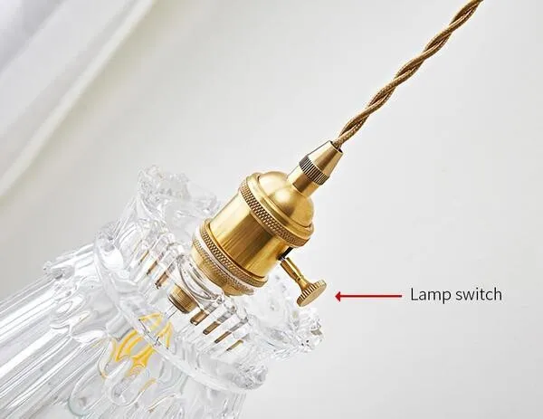 Antiek helder geribbeld glas Slaapkamer keuken hanglamp HL48