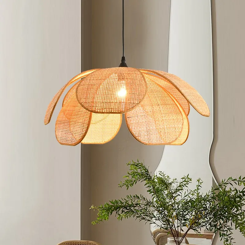 Rustieke rotan bloemblaadje design kroonluchter HL126