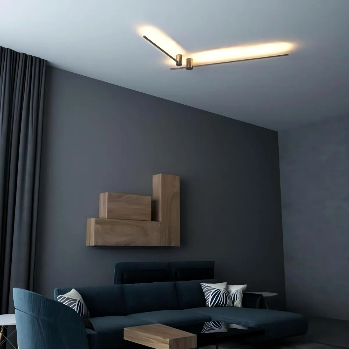 Moderne Industriële Zwarte Lineaire LED Binnen Wandlampen HL182