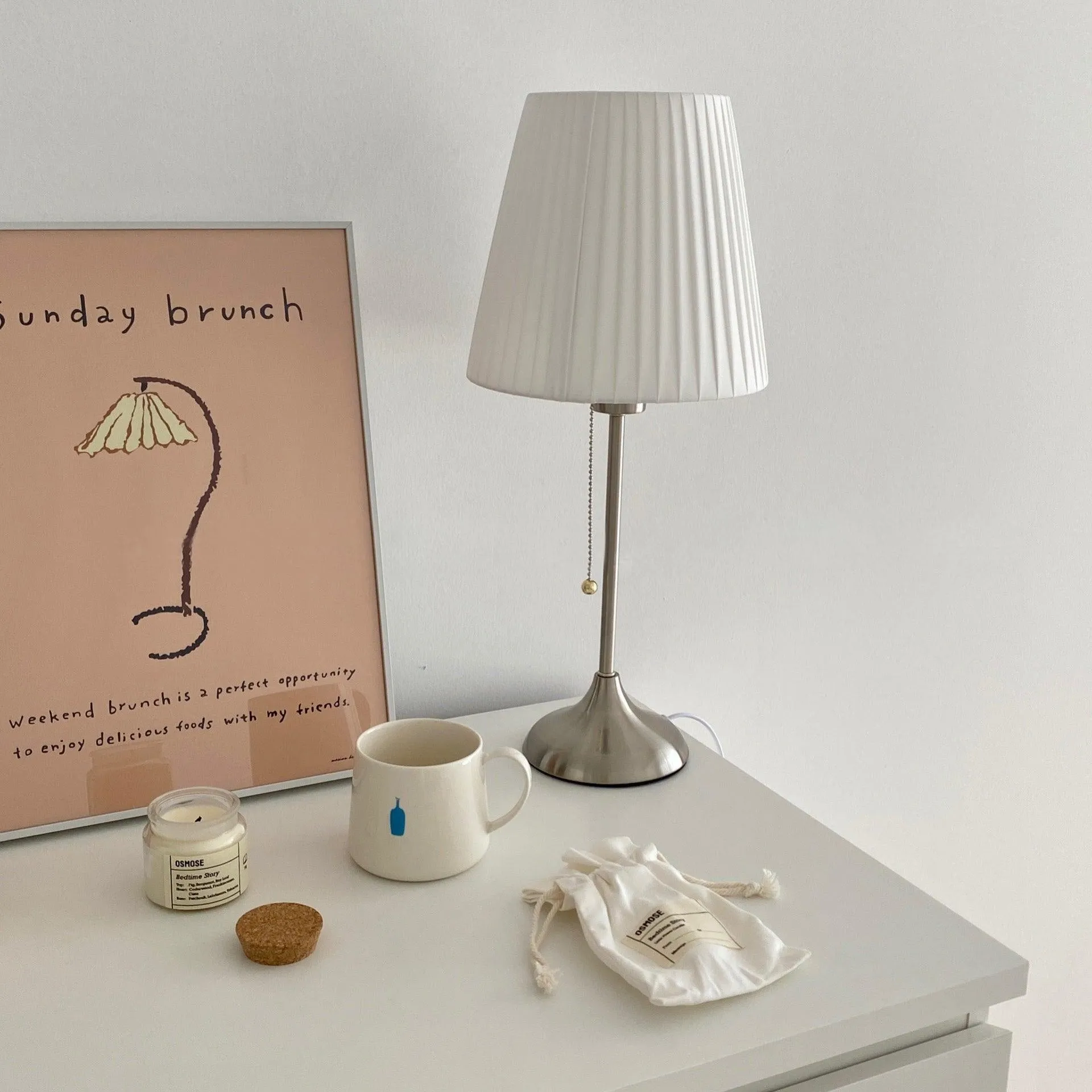 Metalen voet nachtkastje lamp HL359