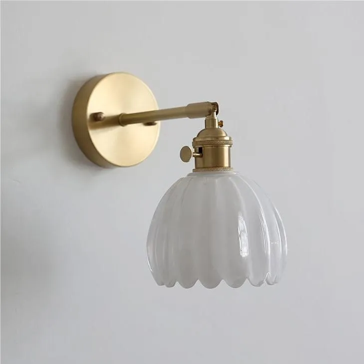 Vintage glazen bloemknop tulp wandlamp HL211