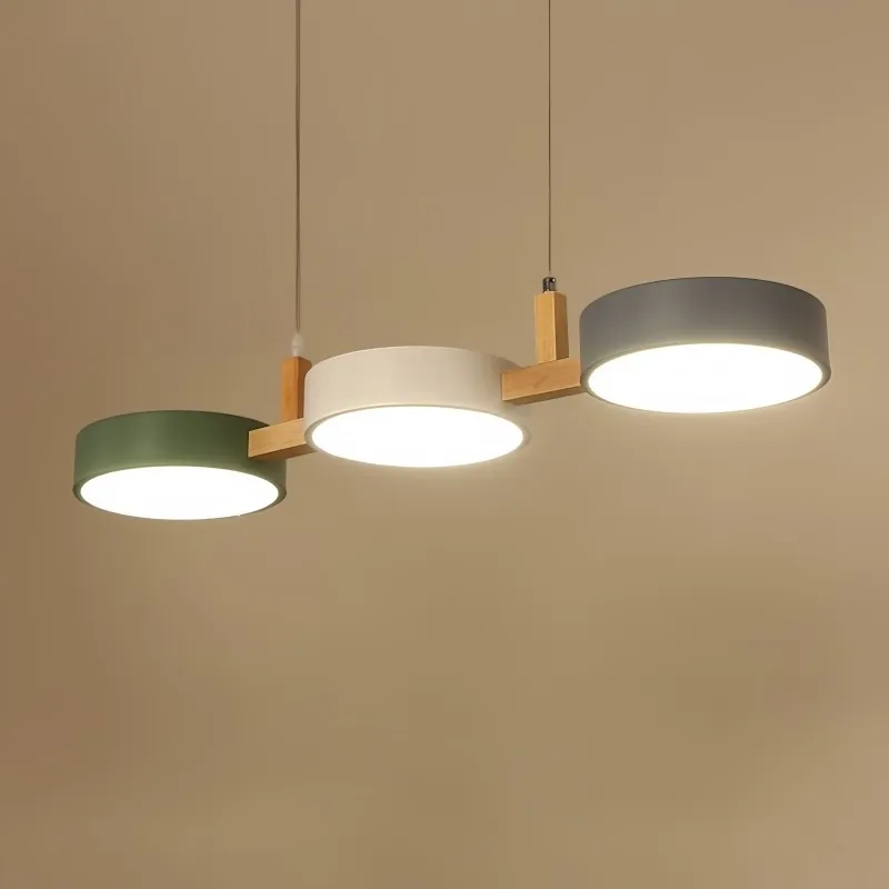 Nordic Modern Eenvoudige Macaron 3 Kops Hanglamp HL683