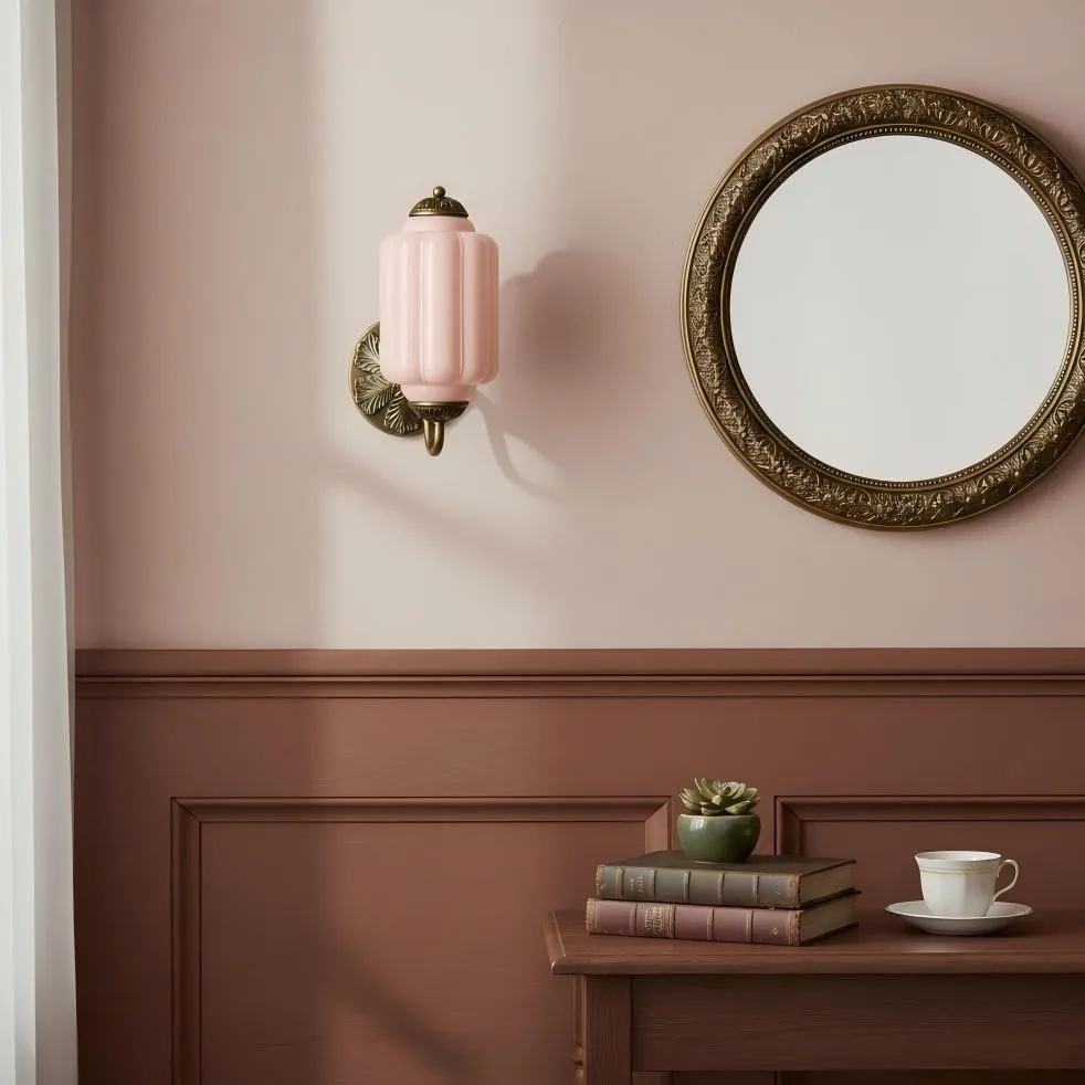 Vintage Melkglas Eloise Kandelaar Wandlamp HL844