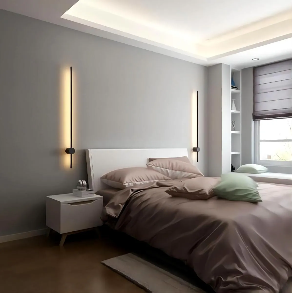 Industriële zwarte lineaire LED wandlamp HL159