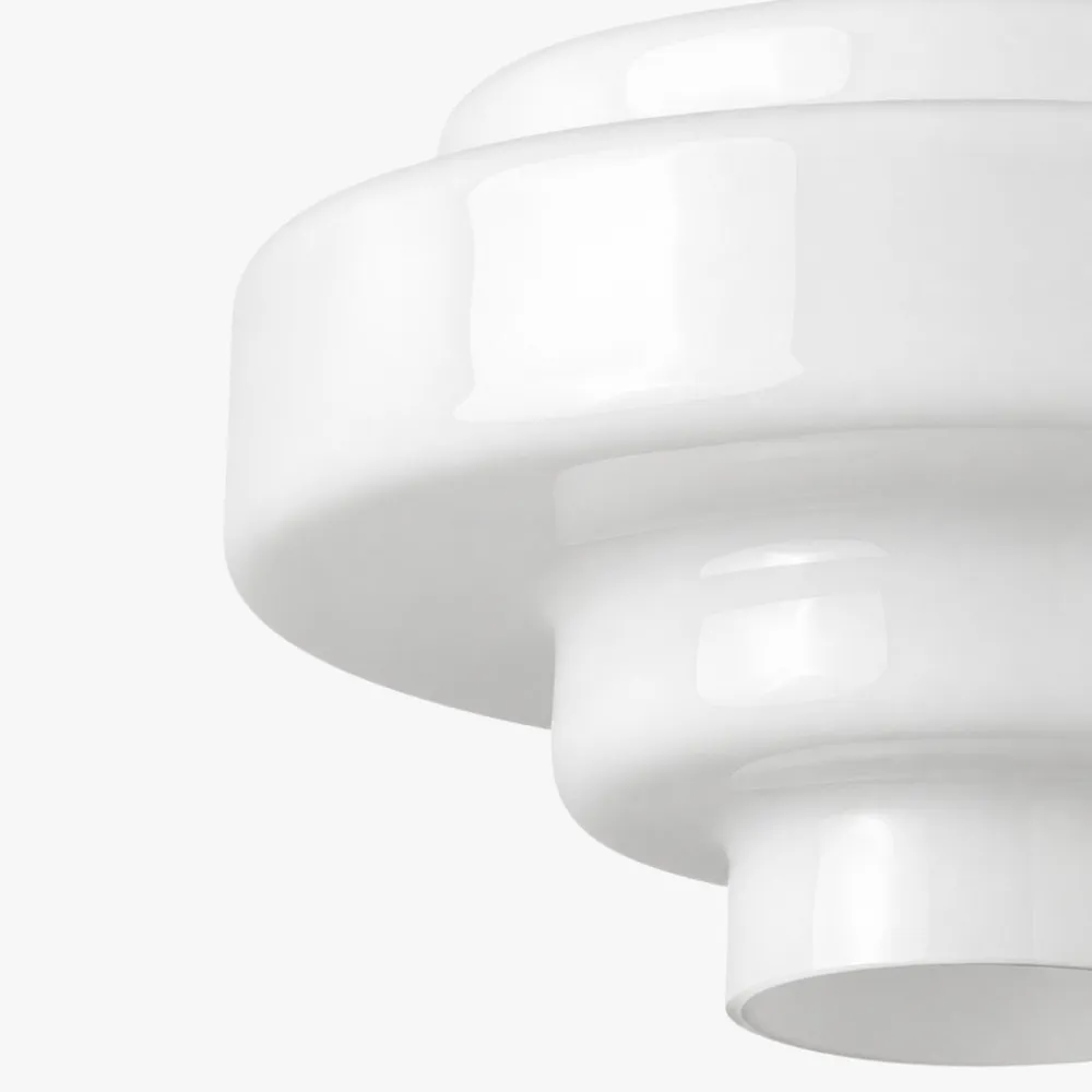 Koloro glazen plafondlamp - gelaagde, afgeronde lampenkap voor hal of garderobe HL3581