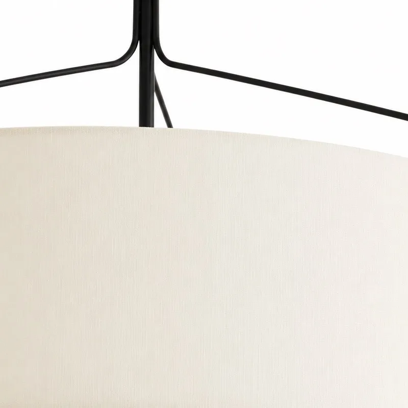 Horelia linnen hanglamp - Scandinavische trommelvormige hanglamp HL1491