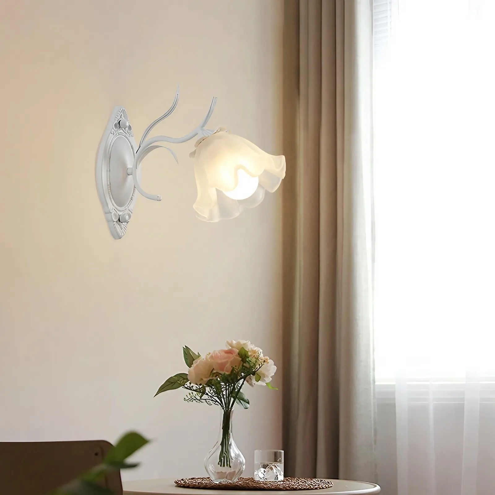 Nordic Retro Leliebloem Glazen Wandlamp HL304