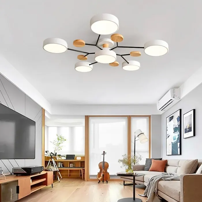 Nordic Vertakte Schijf LED Warm Witte Plafondlamp HL314