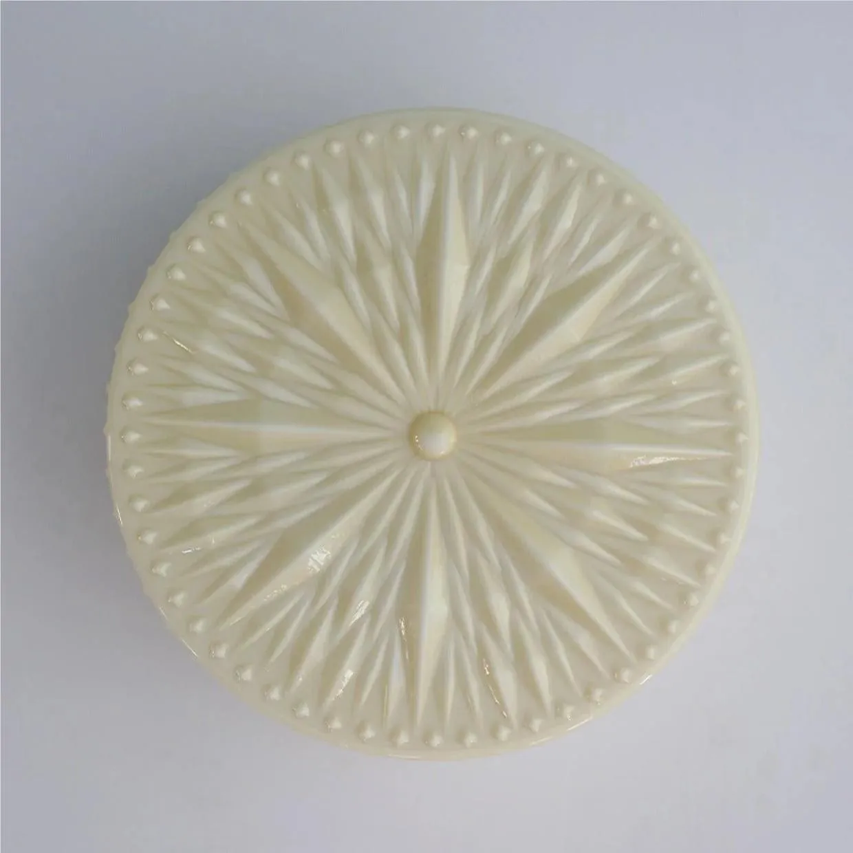 Vintage gebeeldhouwde glazen schijfplafondlamp HL194
