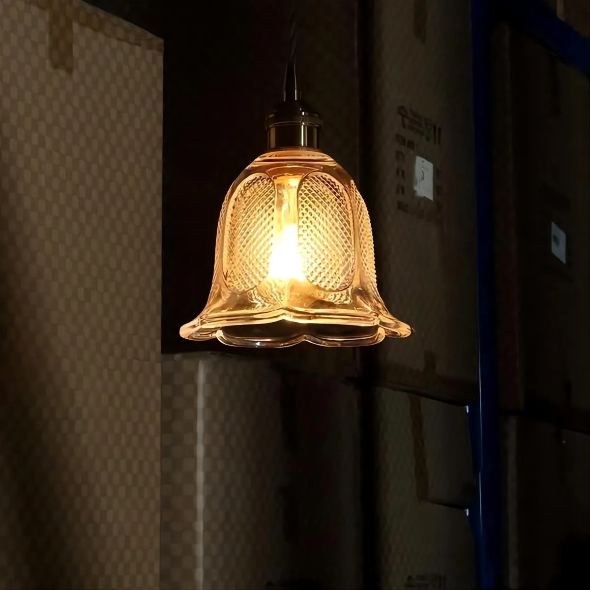 Antiek helder geribbeld glas Slaapkamer keuken hanglamp HL48