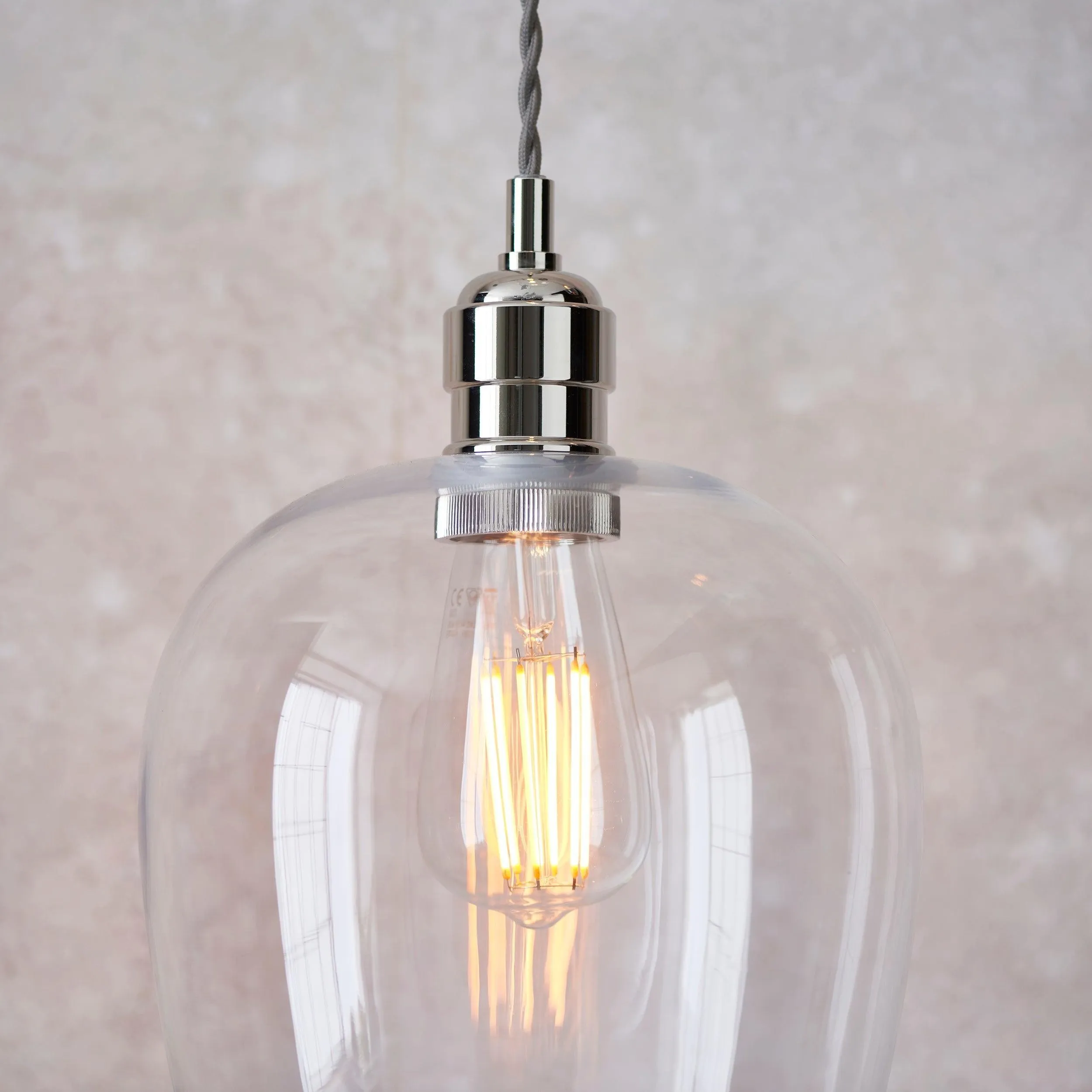 Clarione in hoogte verstelbare glazen hanglamp - Klassieke Art Deco lamp HL2231