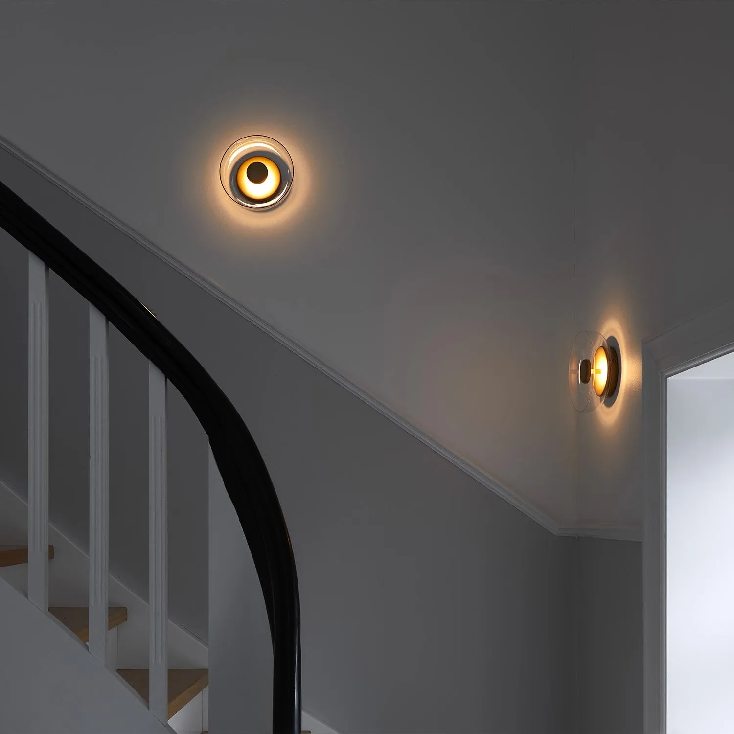Goud LED Blossi Wandlamp Rond Glas