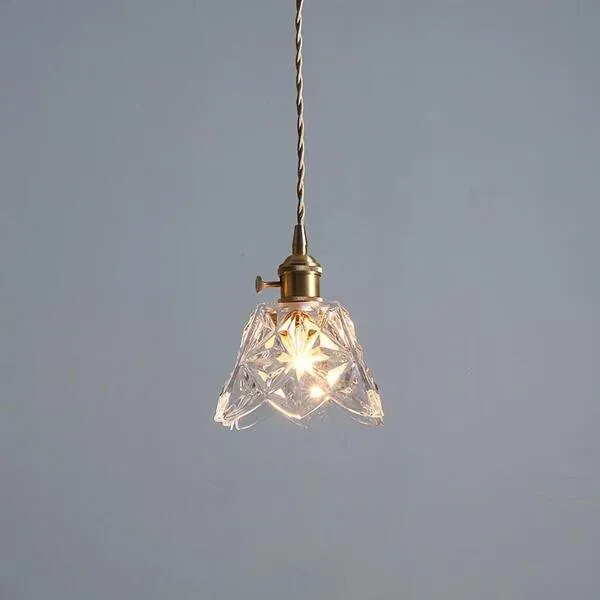 Antiek helder geribbeld glas Slaapkamer keuken hanglamp HL48