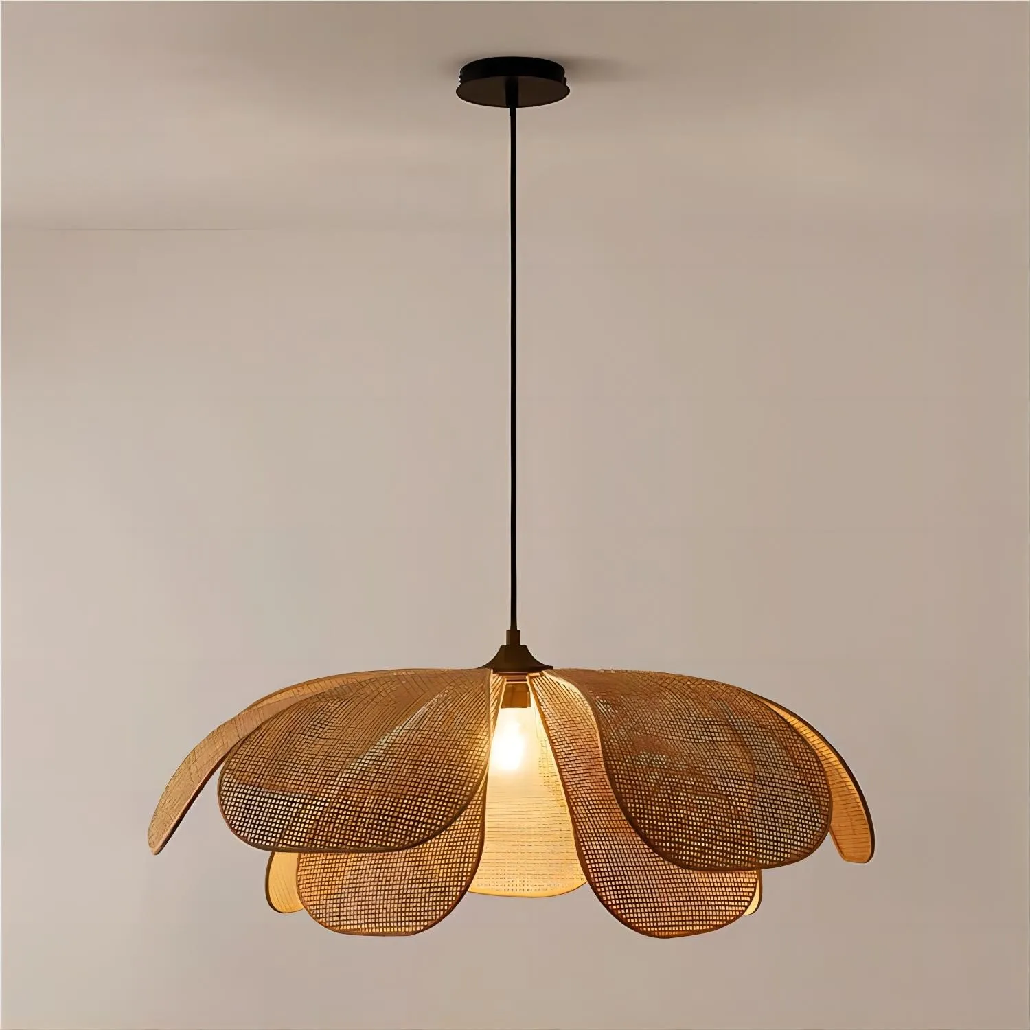 Rustieke rotan bloemblaadje design kroonluchter HL126