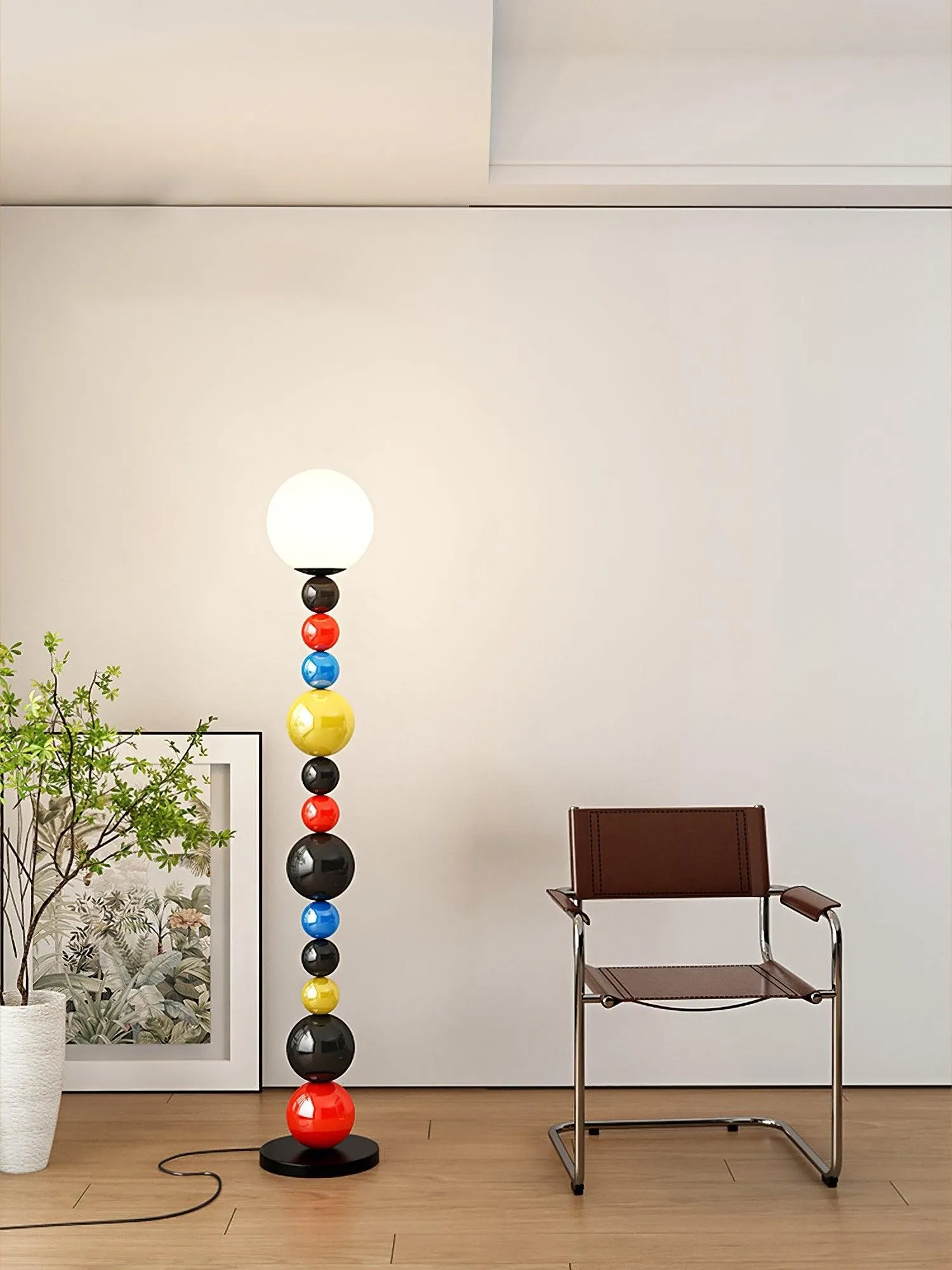 Kleurrijke ronde bol vloerlamp HL485