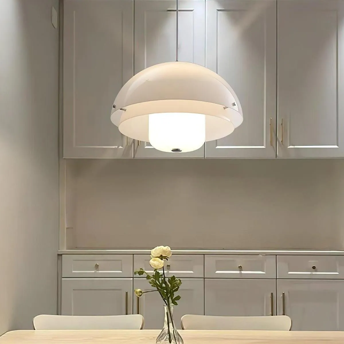 Moderne Melk Witte Multilagen Sferische Hanglamp HL309