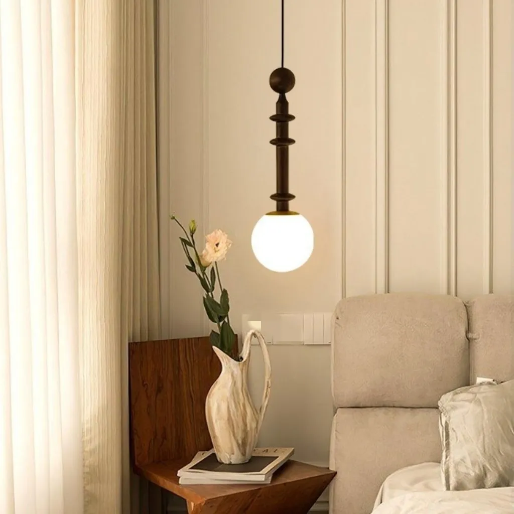 Eetkamer Houten Romeinse Kolom Hanglamp HL60