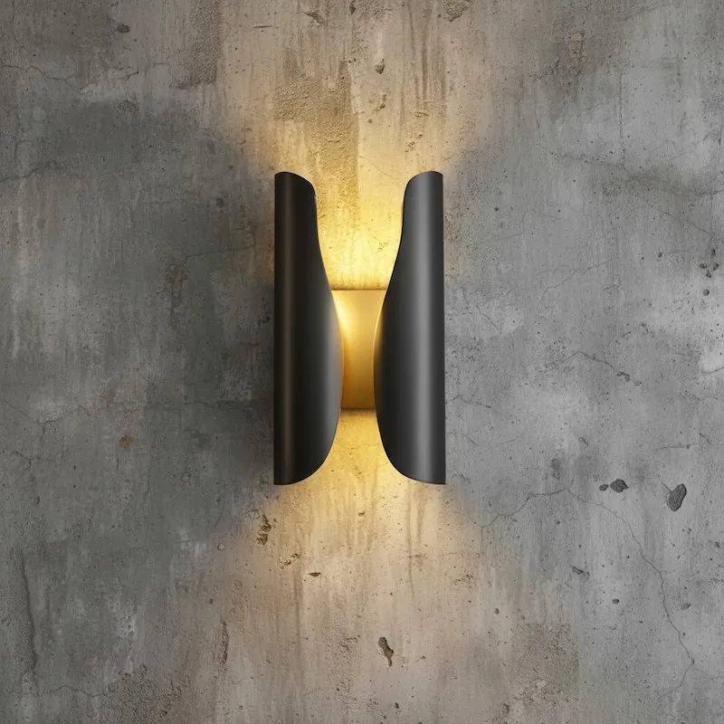 Auregon artistieke sculpturale wandlamp – abstracte, opgerolde metalen wandlamp voor hal of woonkamer HL2436