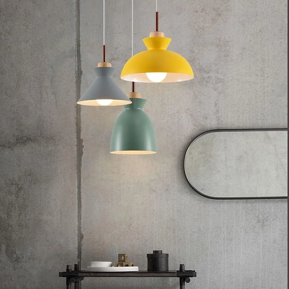 Scandinavische MULTI Metaal Hout Macaroon Hanglamp voor Keuken HL88