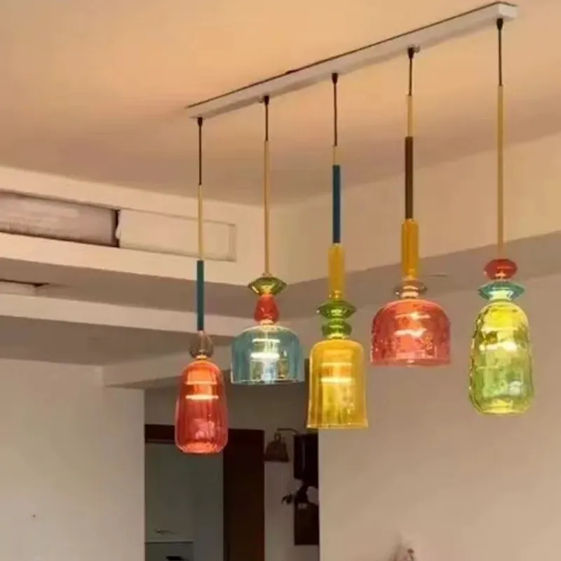 Scandinavische Macaron glas-in-lood design hanglamp HL213