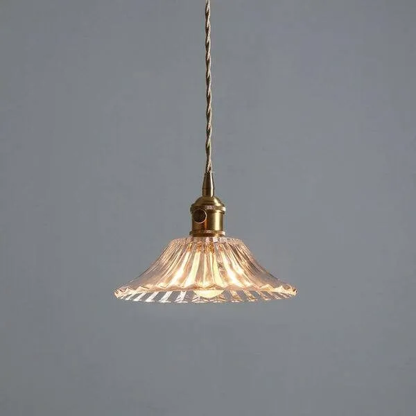 Antiek helder geribbeld glas Slaapkamer keuken hanglamp HL48