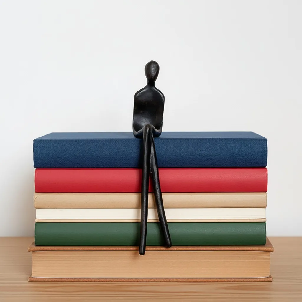 Floxo Lazy Dog en Abstracte Scandinavische Mensenfiguur Minimalistische Sculptuur voor Moderne Planken en Bureaus HL2521