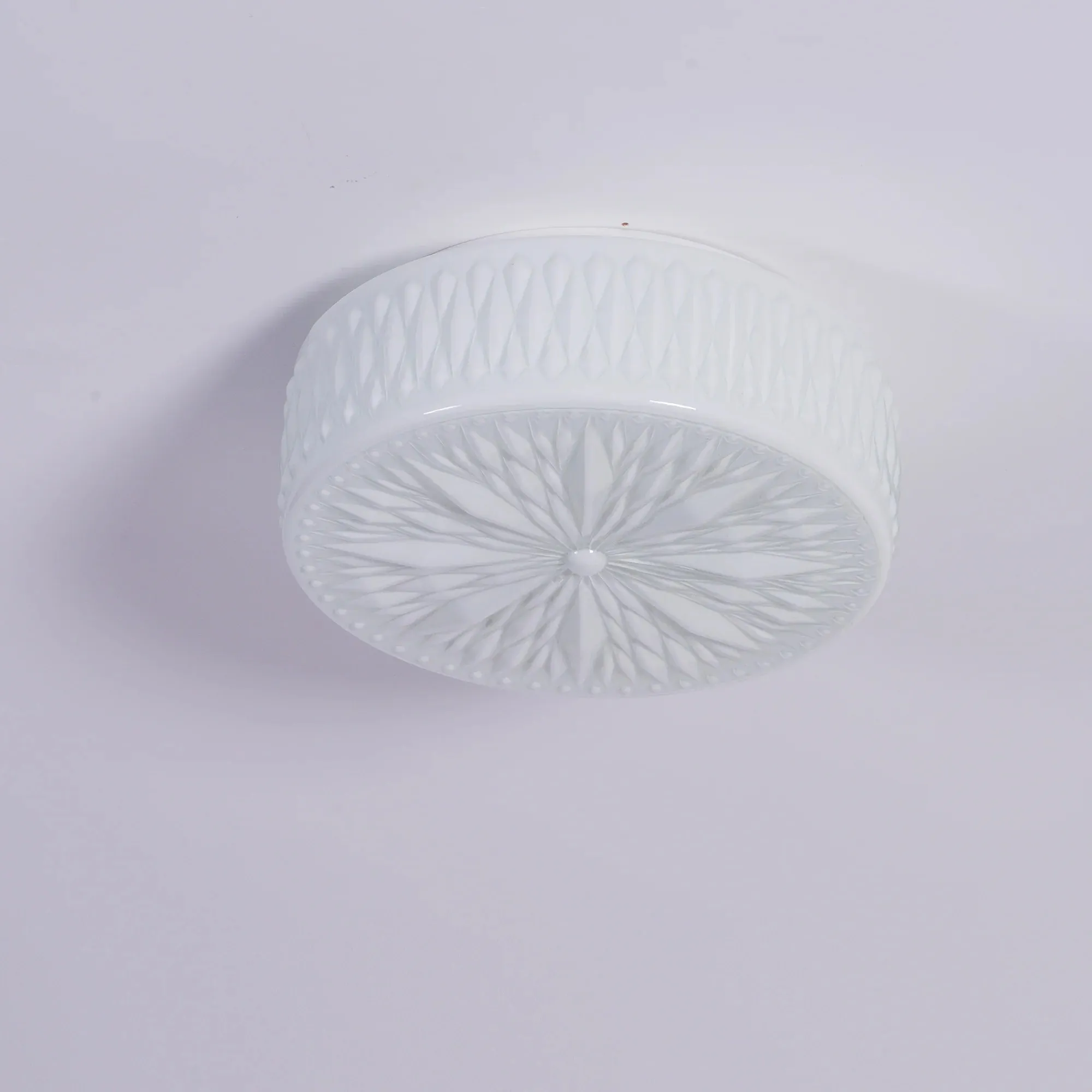 Vintage gebeeldhouwde glazen schijfplafondlamp HL194
