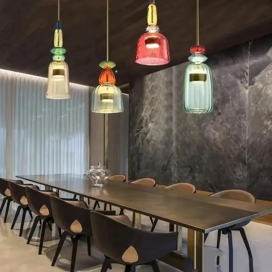 Scandinavische Macaron glas-in-lood design hanglamp HL213
