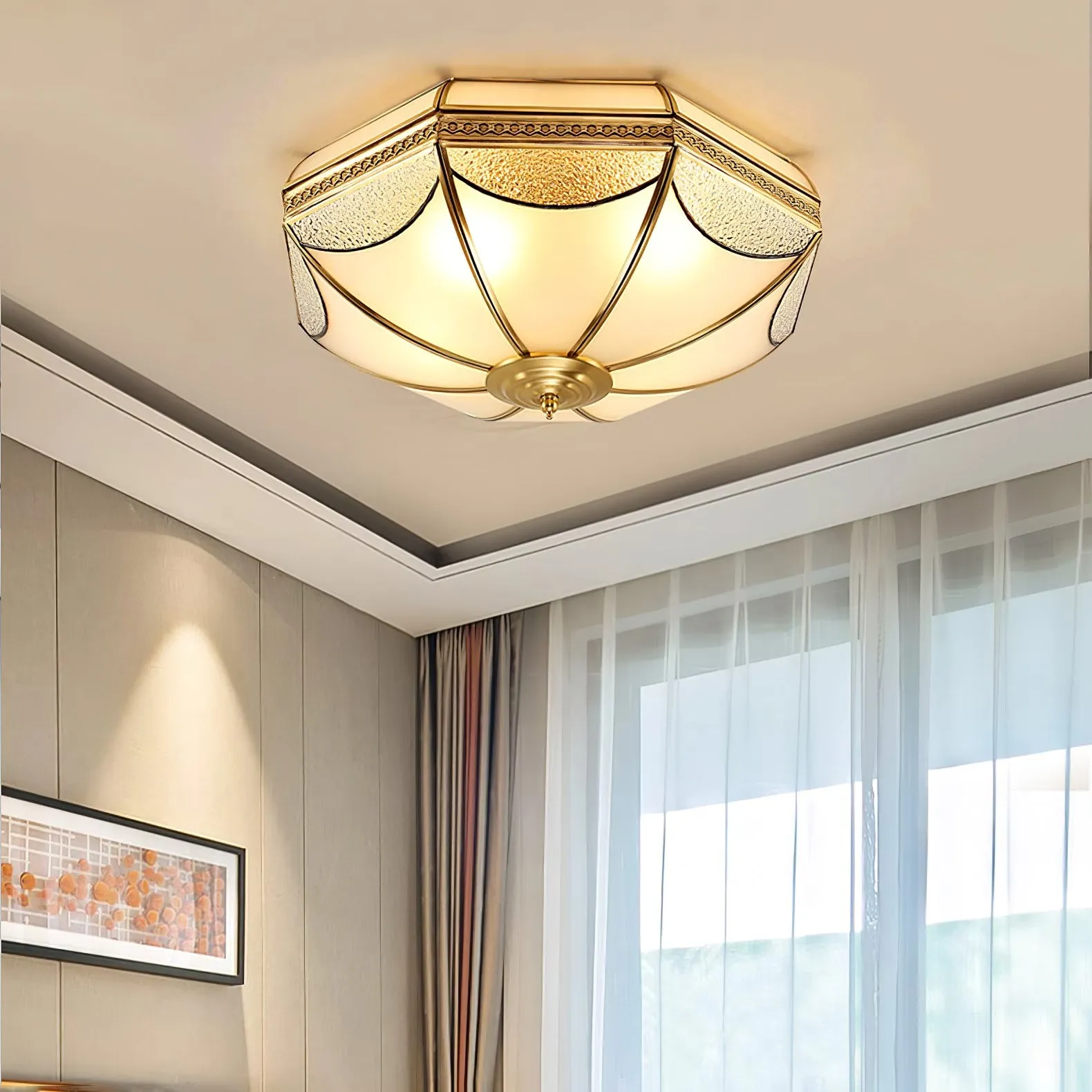 Plafondlamp in de vorm van een koepel in pakhuisvorm HL834