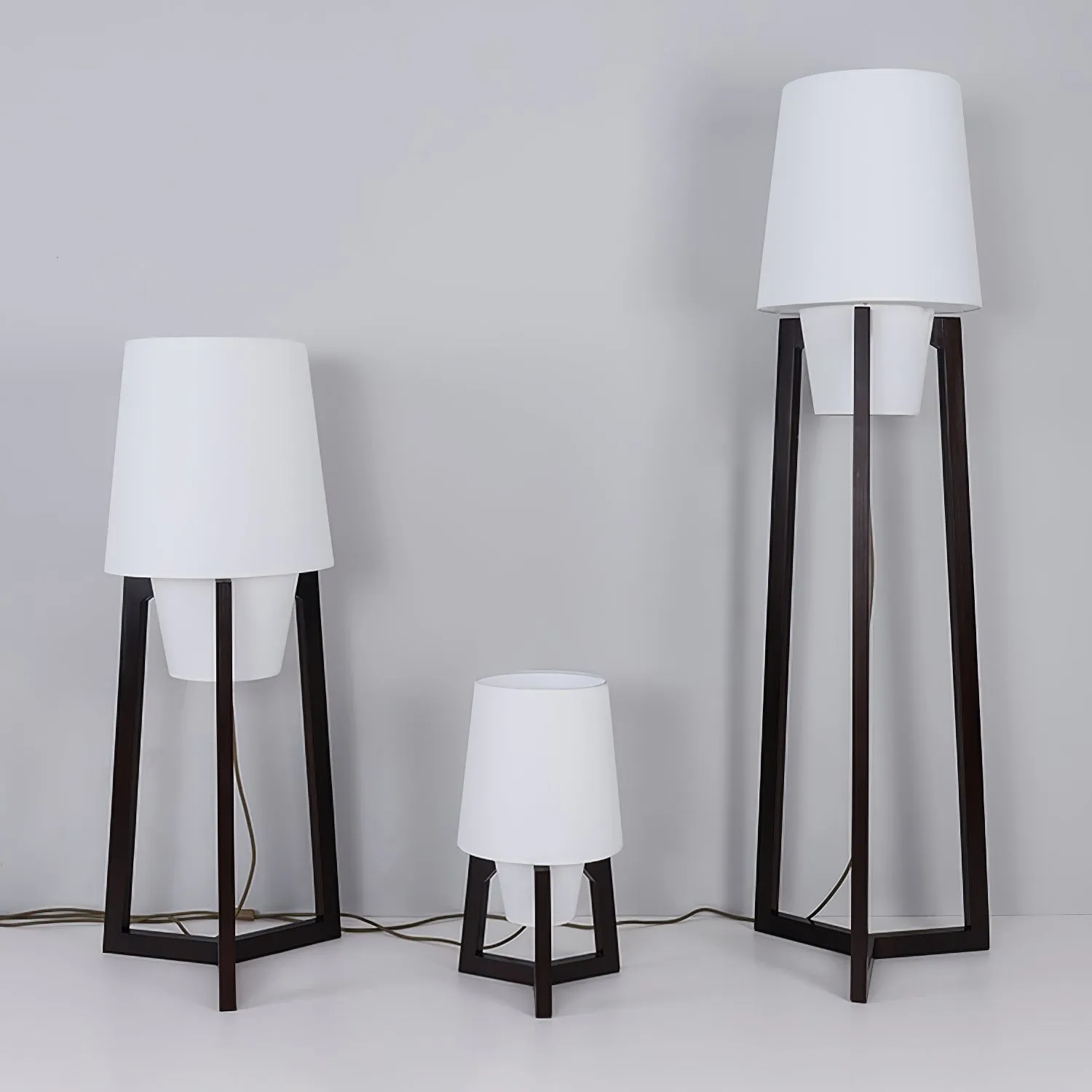 Moderne eenvoudige Chinese stijl massief houten vloerlamp HL569